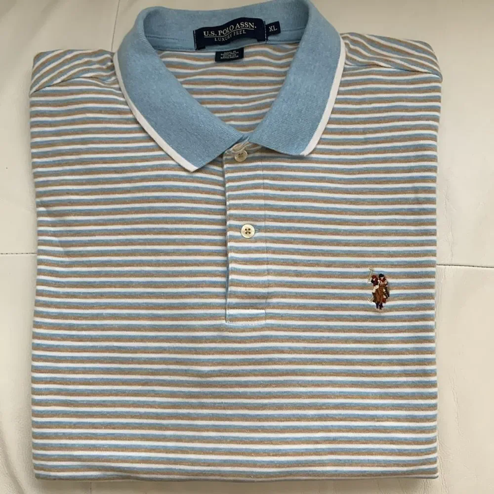US Polo Assn. Luxuri Feel Men's Striped Short Sleeve Shirt Size XL